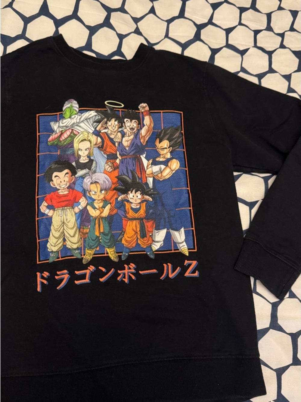 Bioworld Black Dragon Ball Z Kids Graphic Sweatshirt with Multicolor Characters